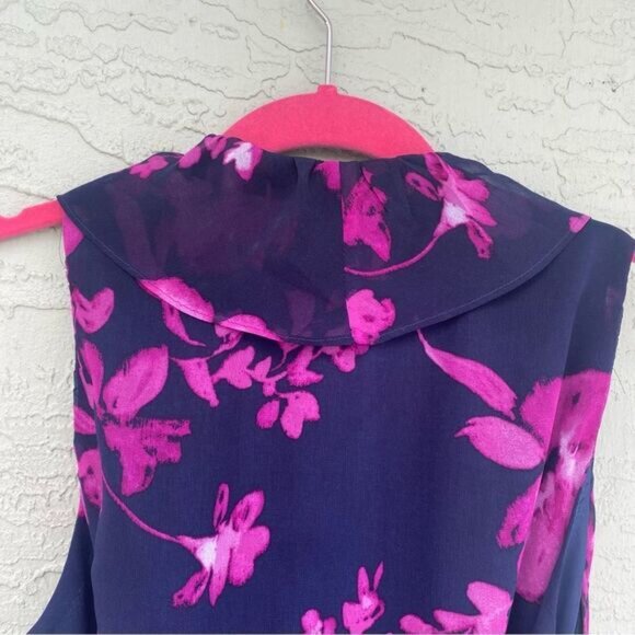 Ralph Lauren Sz 14  Floral Chiffon Ruffled Wrap Dress - Picture 6 of 11